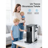 Warmwaterdispenser, 2600 W warm water in seconden, 4 temperatuurniveaus, 4 waterhoeveelheden, 2,5 l tank, compact en energiezuinig, digitaal touchscreen, hittebescherming, kinderbeveiliging, voor