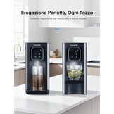 Warmwaterdispenser, 2600 W warm water in seconden, 4 temperatuurniveaus, 4 waterhoeveelheden, 2,5 l tank, compact en energiezuinig, digitaal touchscreen, hittebescherming, kinderbeveiliging, voor
