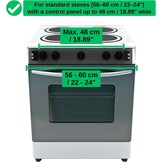 Kookknop kinderbeveiliging, 1 set, van acrylglas, transparant zwart, babybeveiliging met magnetische bevestiging, bescherming voor standaard fornuizen met max. 48 cm brede schakelrij, fornuisknoppen