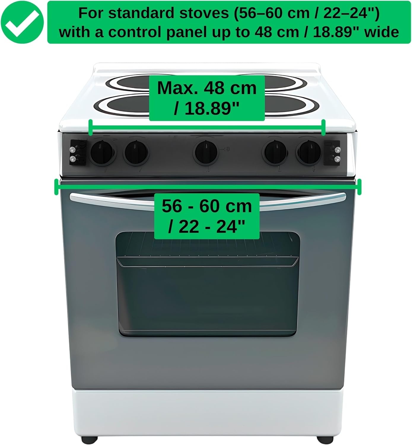 Kookknop kinderbeveiliging, 1 set, van acrylglas, transparant zwart, babybeveiliging met magnetische bevestiging, bescherming voor standaard fornuizen met max. 48 cm brede schakelrij, fornuisknoppen