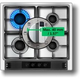 Kookknop kinderbeveiliging, 1 set, van acrylglas, transparant zwart, babybeveiliging met magnetische bevestiging, bescherming voor standaard fornuizen met max. 48 cm brede schakelrij, fornuisknoppen