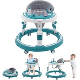 3-in-1 Babyloopwagen met Speelcentrum en Verstelbare Zitting - Turquoise