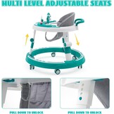 3-in-1 Babyloopwagen met Speelcentrum en Verstelbare Zitting - Turquoise