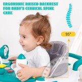 3-in-1 Babyloopwagen met Speelcentrum en Verstelbare Zitting - Turquoise