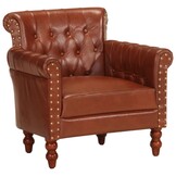 vidaXL Fauteuil echt geitenleer bruin