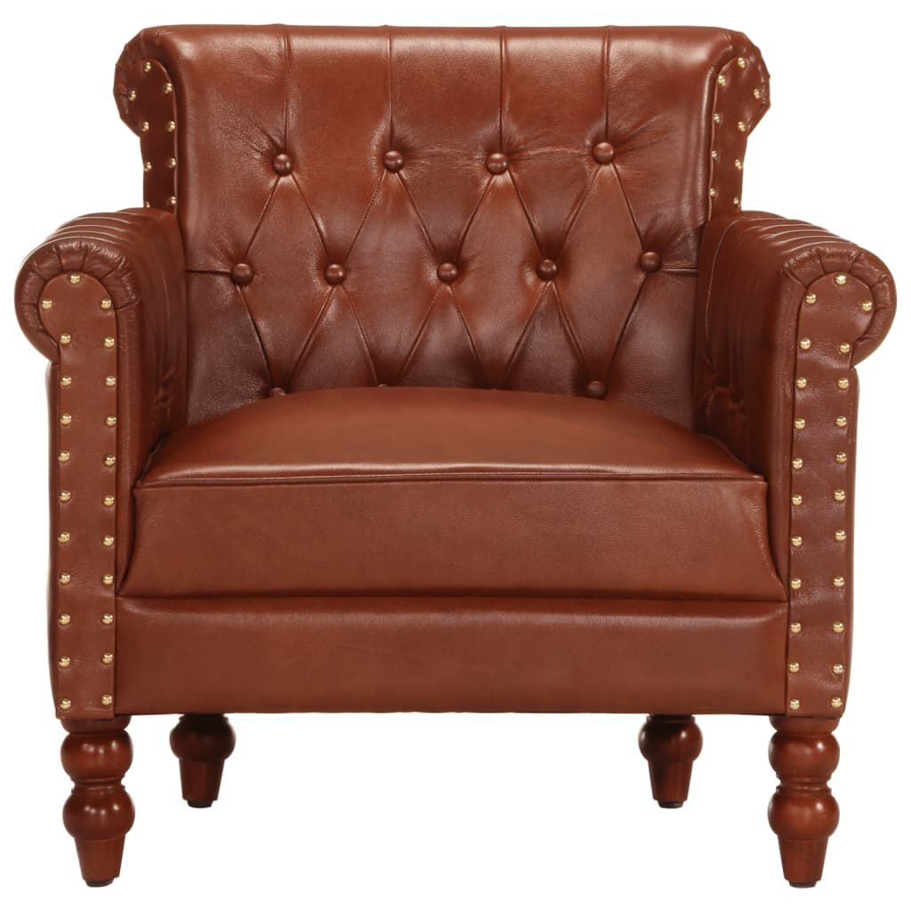 vidaXL Fauteuil echt geitenleer bruin