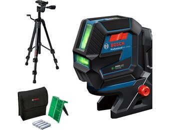 Bosch Professional Combilaser GCL 2-50 G (groene laser, houder RM 10, statief BT 150, zichtbaar werkbereik: max. 15 m, 4x AA-batterij, in kartonnen doos)