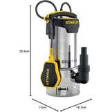 Stanley SXUP1100XDE dompelpomp voor vuil water (1100 W, debiet max. 16.500 l/u, opvoerhoogte max. 10,5 m),Meerkleurig