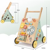 Montessori Babyloopwagen, hout, loophulp om te leren lopen, Montessori speelgoed, multifunctioneel, houten speelgoed voor peuters, babywandelspeelgoed voor kinderen, cadeau voor jongens en meisjes