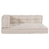 vidaXL Pallet Sofa Kussen 3 pcs Crème Stof