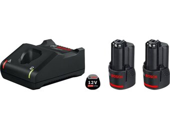 Bosch Professional 12V System accuset (2x 2,0 Ah accu + oplader GAL 12V-40 C132, in kartonnen doos)