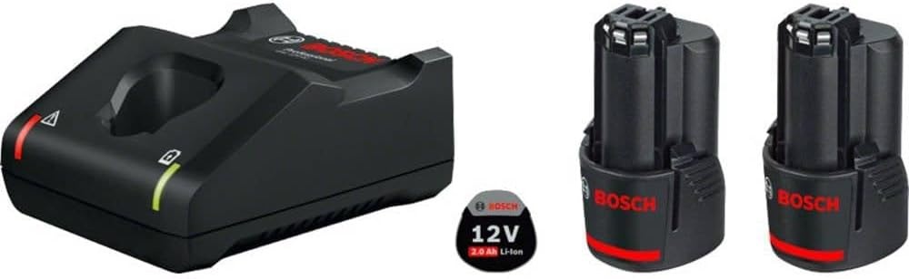 Bosch Professional 12V System accuset (2x 2,0 Ah accu + oplader GAL 12V-40 C132, in kartonnen doos)