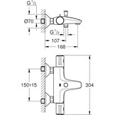 Grohe GRT 800 THM badkuip AP 1/2' F