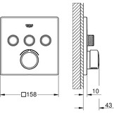 GROHE SmartControl Mengkraan met omstelling, 29149000 - Maat 17.5 x 17.5 x 110 cm