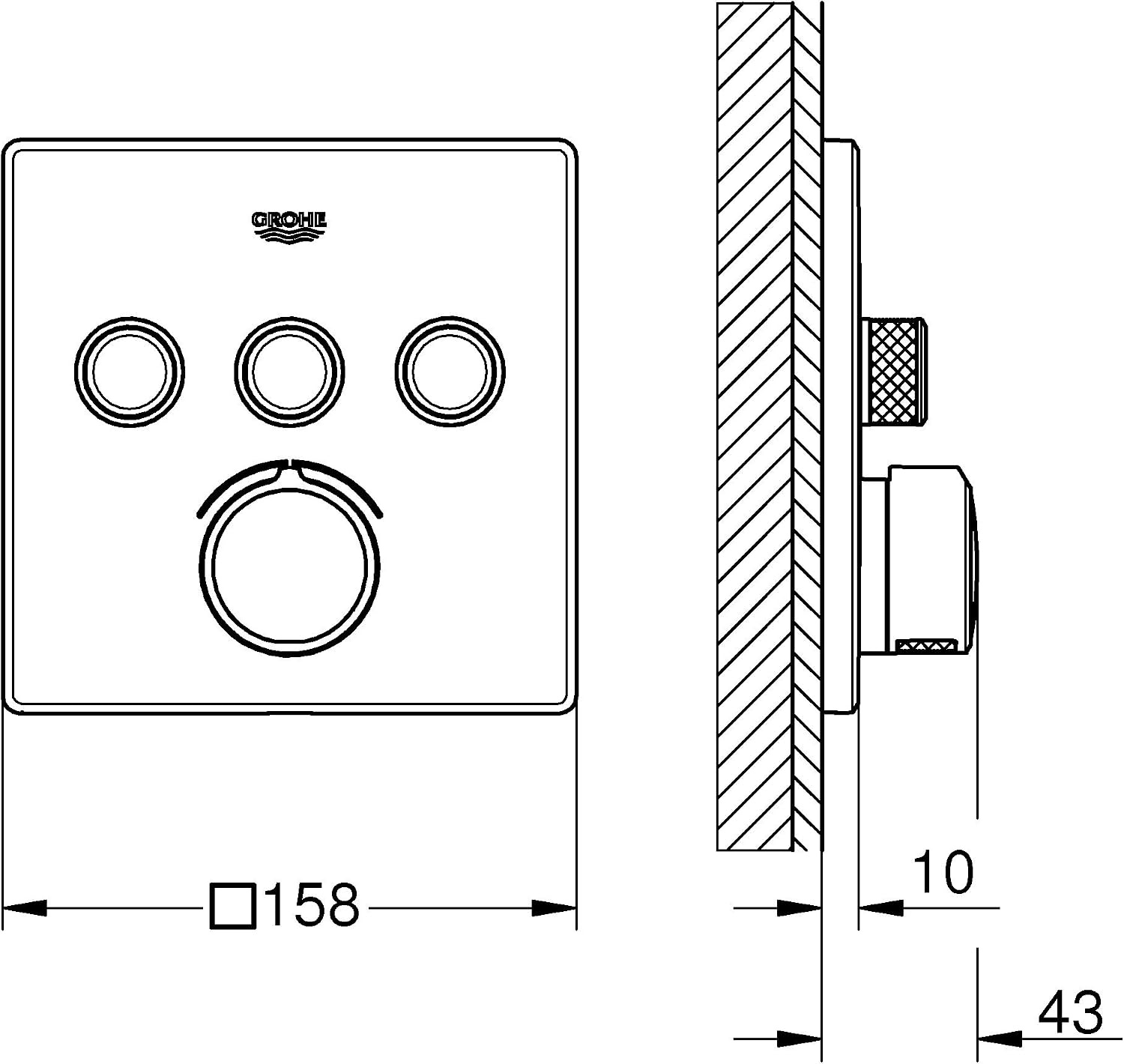 GROHE SmartControl Mengkraan met omstelling, 29149000 - Maat 17.5 x 17.5 x 110 cm