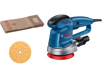Bosch Professional excenterschuurmachine GEX 34-125 (schuurplateau-⌀ 150 mm, schuurblad C470 voor hout, afzuigingsadapter, in doos)