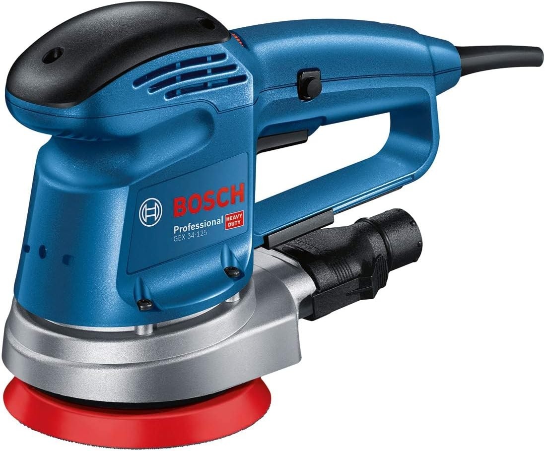 Bosch Professional excenterschuurmachine GEX 34-125 (schuurplateau-⌀ 150 mm, schuurblad C470 voor hout, afzuigingsadapter, in doos)