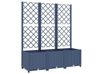 Plantenbak met latwerk 120x40x136 cm Donkergrijs - 34% Korting