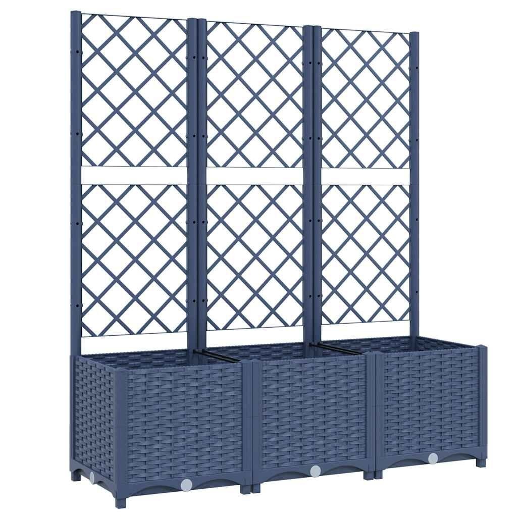 Plantenbak met latwerk 120x40x136 cm Donkergrijs - 34% Korting