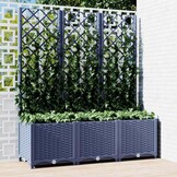 Plantenbak met latwerk 120x40x136 cm Donkergrijs - 34% Korting