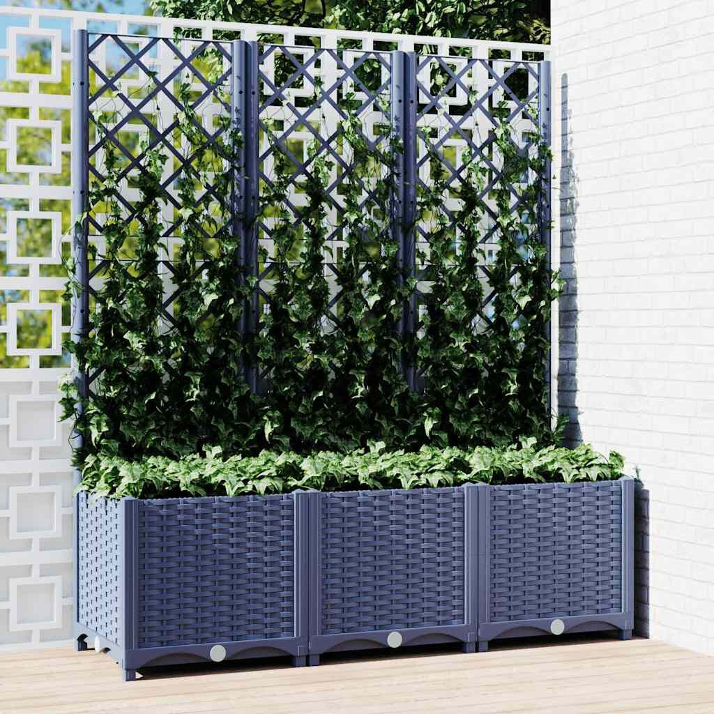 Plantenbak met latwerk 120x40x136 cm Donkergrijs - 34% Korting