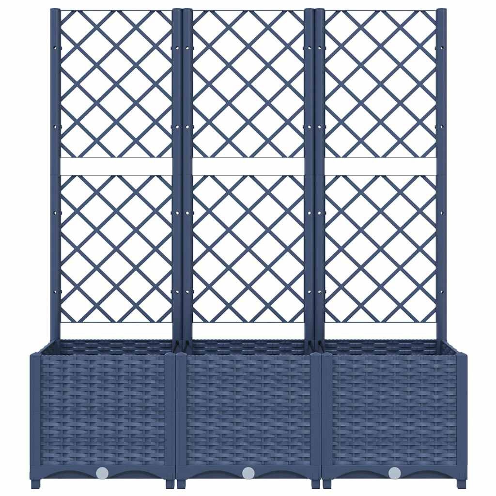 Plantenbak met latwerk 120x40x136 cm Donkergrijs - 34% Korting
