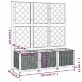 Plantenbak met latwerk 120x40x136 cm Donkergrijs - 34% Korting