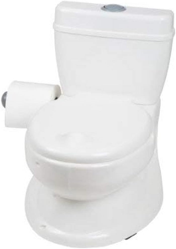 BABYGO Potty 9007 Potty voor kleine kinderen, realistisch kindertoilet met spoelgeluid, ideaal als eerste toilet voor je peuter (1 stuk)