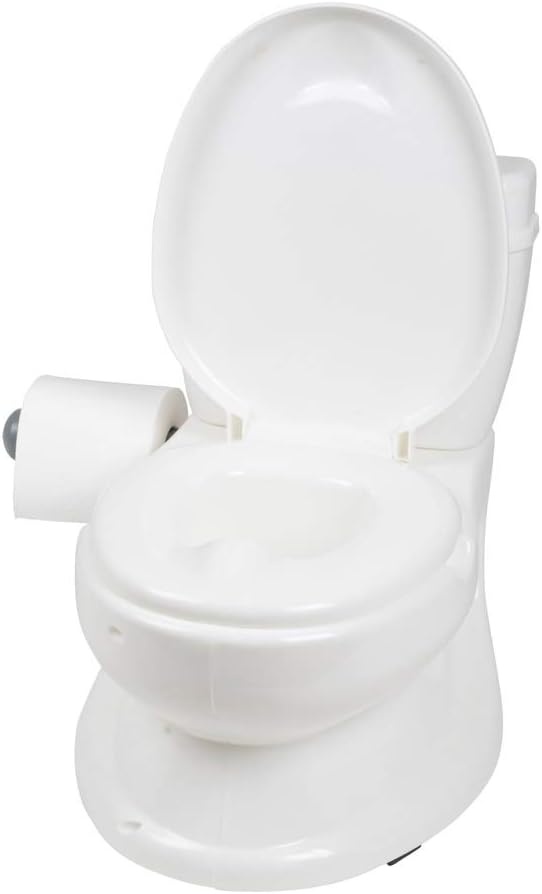 BABYGO Potty 9007 Potty voor kleine kinderen, realistisch kindertoilet met spoelgeluid, ideaal als eerste toilet voor je peuter (1 stuk)