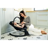 MOMI KENANI Onyx schommelbank voor kinderen tot 9 kg, met led-display, afstandsbediening en Bluetooth voor verbinding met smartphone, stroomvoorziening via batterijen en/of netvoeding