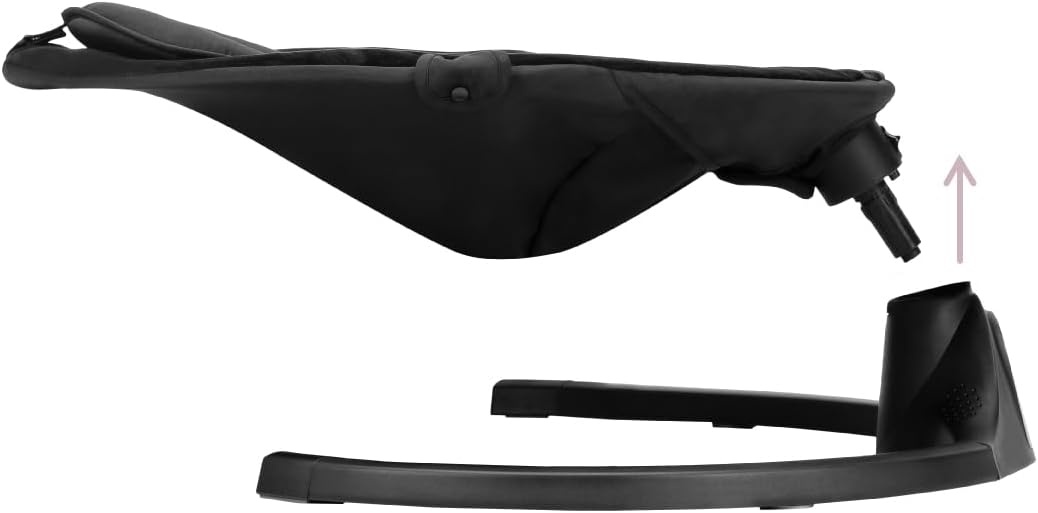 MOMI KENANI Onyx schommelbank voor kinderen tot 9 kg, met led-display, afstandsbediening en Bluetooth voor verbinding met smartphone, stroomvoorziening via batterijen en/of netvoeding