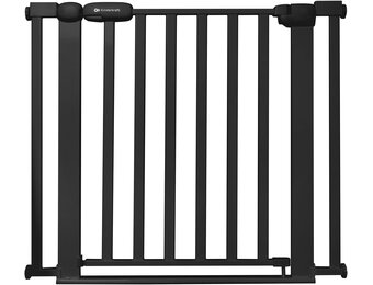 Kinderkraft LOCK&GO Deurveiligheidshek van 75 tot 103 cm, Traphek, opent tot 90 graden, Zonder boren, dubbele beveiliging, zwart