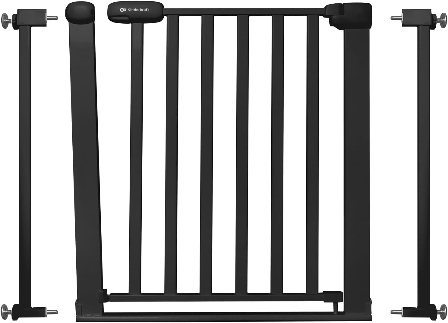 Kinderkraft LOCK&GO Deurveiligheidshek van 75 tot 103 cm, Traphek, opent tot 90 graden, Zonder boren, dubbele beveiliging, zwart