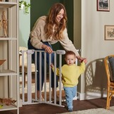 Kinderkraft LOCK&GO Deurveiligheidshek van 75 tot 103 cm, Traphek, opent tot 90 graden, Zonder boren, dubbele beveiliging, zwart