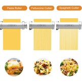 Kenwood-pastamachine voor KVC/KVL keukenmachines, 3-in-1 pastamachine, roestvrij staal, pastamopzet voor Kenwood, spaghettisnijder en fettuccinesnijder