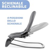 Chicco - Wipstoel Hooplà - 0 tot 18 kg - Verstelbaar naar Kinderstoel - Kantelbare Rugleuning - Inclusief Speelboog - 4 Wielen - Moon Grey