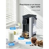 Warmwaterdispenser, 2600 W warm water in seconden, 4 temperatuurniveaus, 4 waterhoeveelheden, 2,5 l tank, compact en energiezuinig, digitaal touchscreen, hittebescherming, kinderbeveiliging, voor
