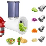 Assiduous Groentesnijder en Rasp voor KitchenAid Mixers - Roestvrij Staal