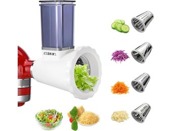 Assiduous Groentesnijder en Rasp voor KitchenAid Mixers - Roestvrij Staal