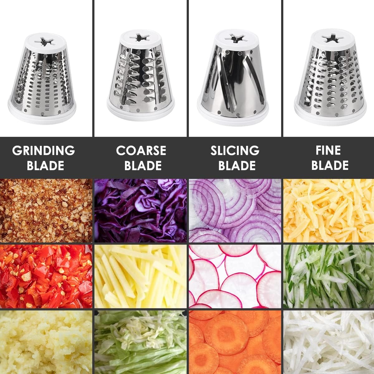 Assiduous Groentesnijder en Rasp voor KitchenAid Mixers - Roestvrij Staal