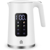ForMe Roestvrijstalen Waterkoker 1,7 L, Temperatuurkeuze 40-100°C, LED digitale temperatuurweergave,7 Kleuren LED Verlichting, Warmhoudfunctie, BPA-vrij