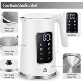 ForMe Roestvrijstalen Waterkoker 1,7 L, Temperatuurkeuze 40-100°C, LED digitale temperatuurweergave,7 Kleuren LED Verlichting, Warmhoudfunctie, BPA-vrij