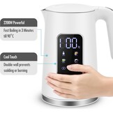 ForMe Roestvrijstalen Waterkoker 1,7 L, Temperatuurkeuze 40-100°C, LED digitale temperatuurweergave,7 Kleuren LED Verlichting, Warmhoudfunctie, BPA-vrij