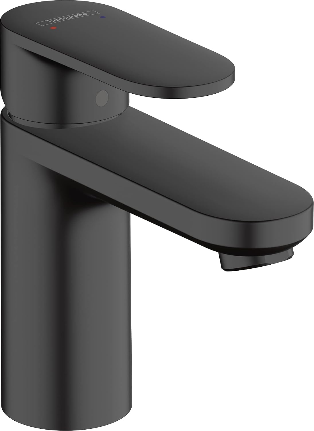 hansgrohe Vernis Blend - Wastafelkraan zonder afvoer, Wastafelmengkraan met uitloop hoogte 71 mm, Badkamerkraan waterbesparend (EcoSmart), mat zwart, 71558670