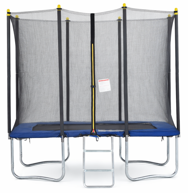 Trampoline Blauw 215x155cm met Veiligheidsnet & Ladder - 35% Korting