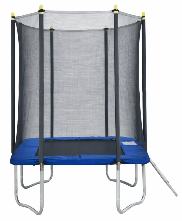 Trampoline Blauw 215x155cm met Veiligheidsnet & Ladder - 35% Korting