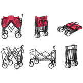 Bolderkar - opvouwbaar - 90x54x63 cm - tot 90 kg - rood