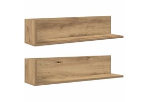 VidaXL Wandschappen 2 stuks 75 cm Artisan Eiken Hout - 53% Korting!