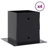 vidaXL Paonderstellen vierkant 4 st 121x121 mm gepoedercoat staal