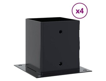 vidaXL Paonderstellen vierkant 4 st 121x121 mm gepoedercoat staal